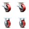 Service Caster 5 Inch Kingpinless Red Poly on Steel Wheel Caster Brakes 2 Rigid SCC, 2PK SCC-KP30S520-PUR-RS-SLB-2-R-2 - alternate 1
